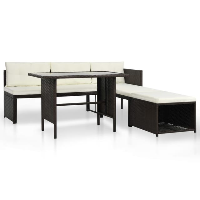vidaXL 4-tlg Garten-Lounge-Set Poly Rattan Braun Modell 3