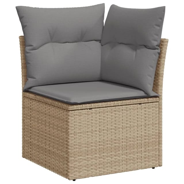 vidaXL 5-tlg Garten-Sofagarnitur mit Kissen Beige Poly Rattan Modell 123