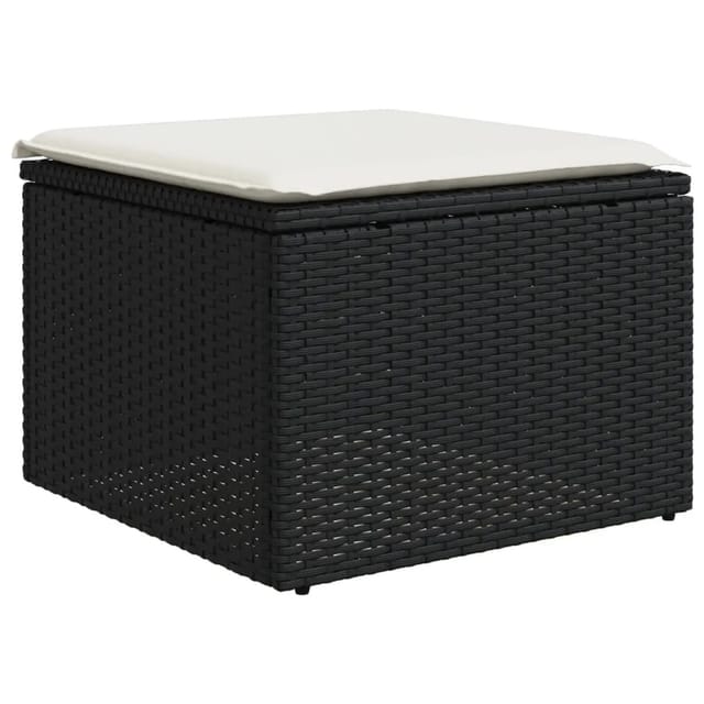 vidaXL 4-tlg Garten-Sofagarnitur mit Kissen Schwarz Poly Rattan Modell 45