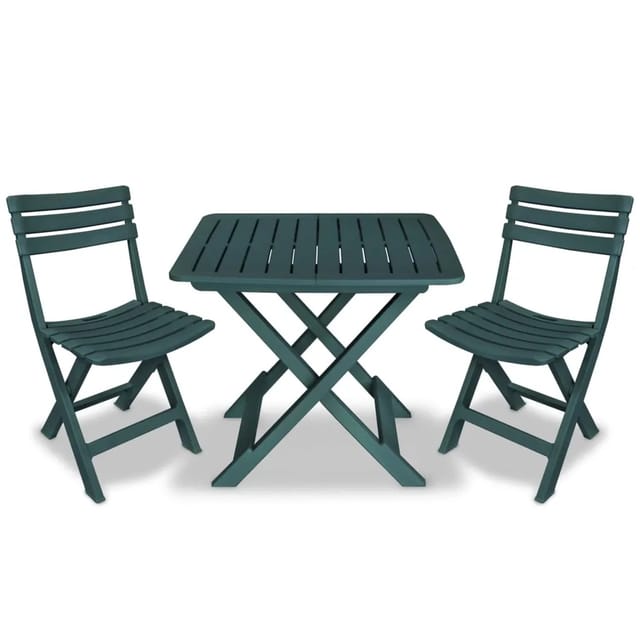 vidaXL 3-tlg Bistro-Set Klappbar Kunststoff Grün