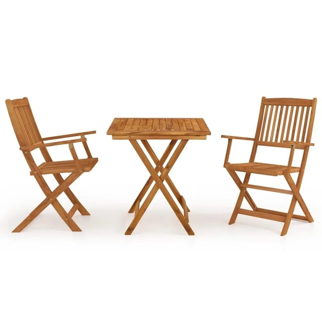 vidaXL 3-tlg Garten-Essgruppe Klappbar Massivholz Akazie Modell 2