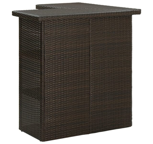 vidaXL 8-tlg Gartenbar-Set mit Kissen Poly Rattan Braun