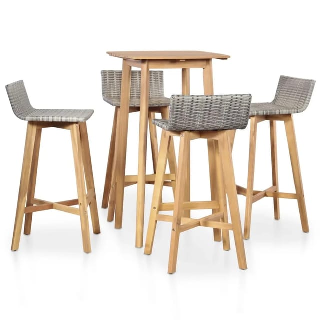 vidaXL 5-tlg Garten-Essgruppe Massivholz Akazie Modell 14