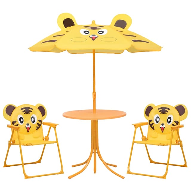 Vidaxl - 3-tlg. Garten-bistro-set Für Kinder Mit Sonnenschirm Gelb