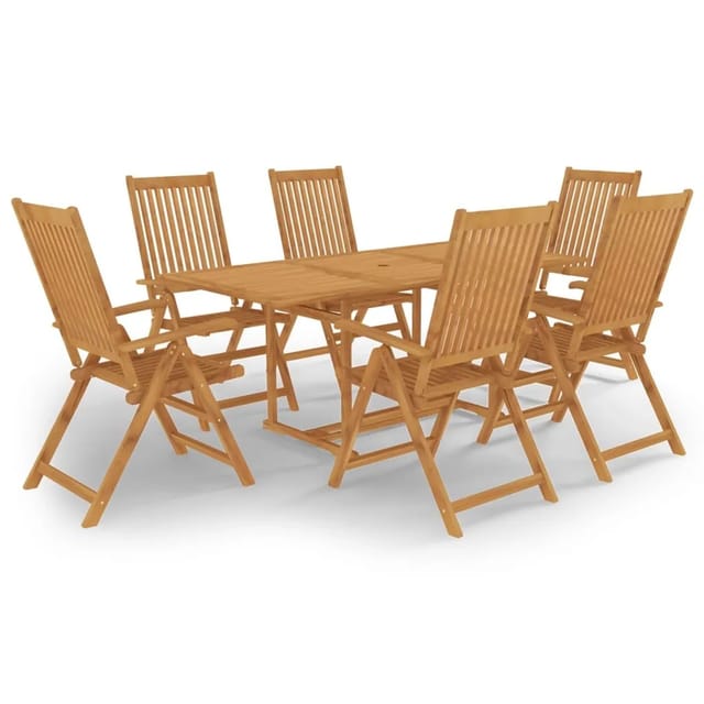 vidaXL 7-tlg Garten-Essgruppe Massivholz Teak Modell 13