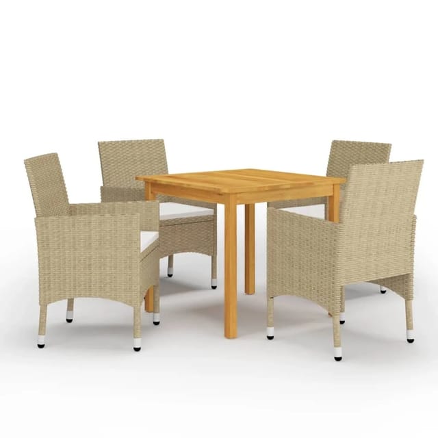 vidaXL 5-tlg Garten-Essgruppe Beige Modell 1