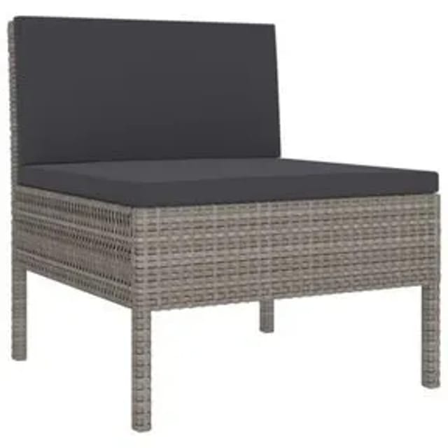 vidaXL 8-tlg Garten-Lounge-Set mit Auflagen Poly Rattan Grau Modell 16