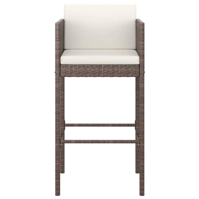 vidaXL 5-tlg Gartenbar-Set mit Kissen Poly Rattan Braun Modell 6