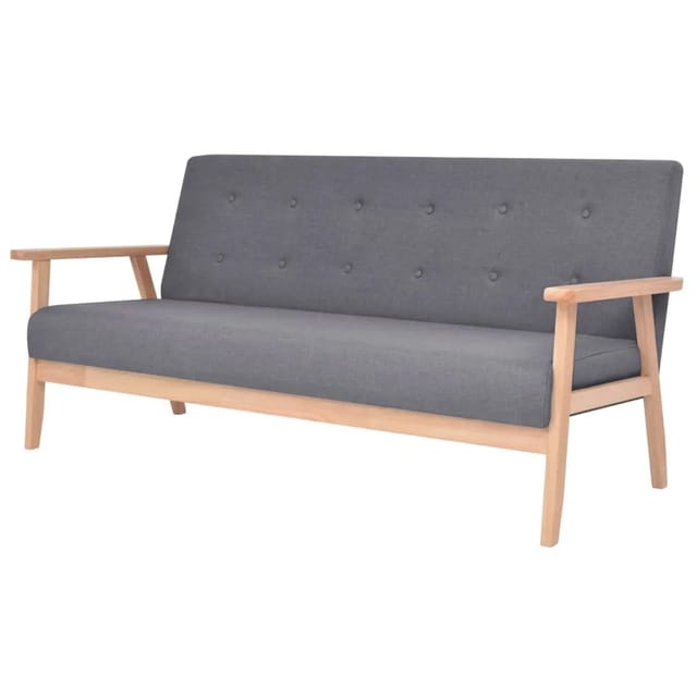 vidaXL Sofa-Set 2-Tlg Stoff Dunkelgrau Modell 2