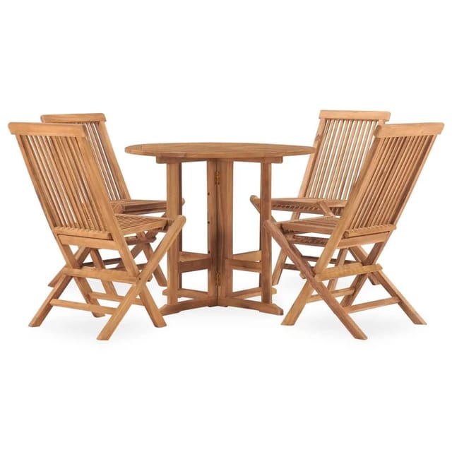 vidaXL 5-tlg Garten-Essgruppe Klappbar Massivholz Teak Modell 99