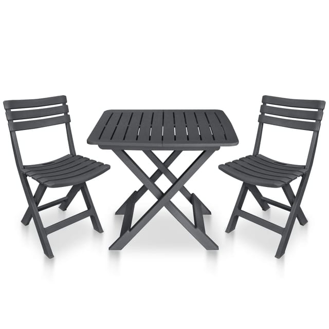 vidaXL 3-tlg Bistro-Set Klappbar Kunststoff Anthrazit