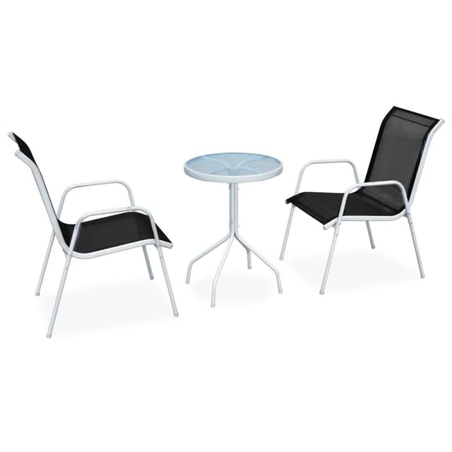 vidaXL 3-tlg Bistro-Set Stahl Schwarz Modell 1