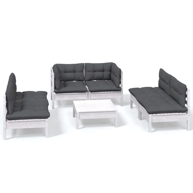 vidaXL 7-tlg Garten-Lounge-Set mit Kissen Kiefer Massivholz Modell 110