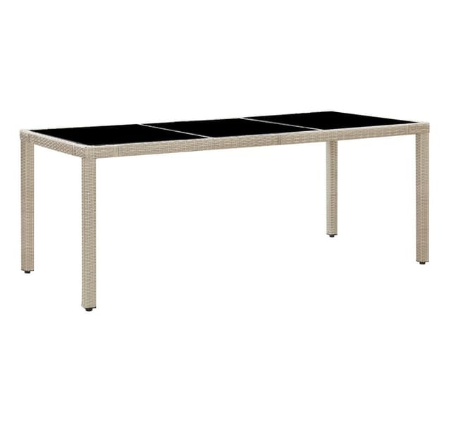 vidaXL 9-tlg Garten-Essgruppe mit Auflagen Poly Rattan Beige Modell 3
