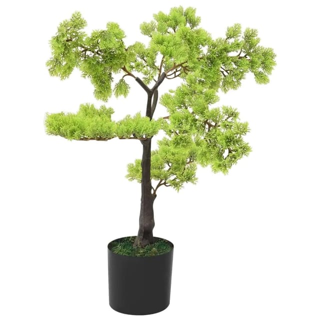 vidaXL Künstlicher Bonsai Zypresse mit Topf 60 cm Grün Modell 1