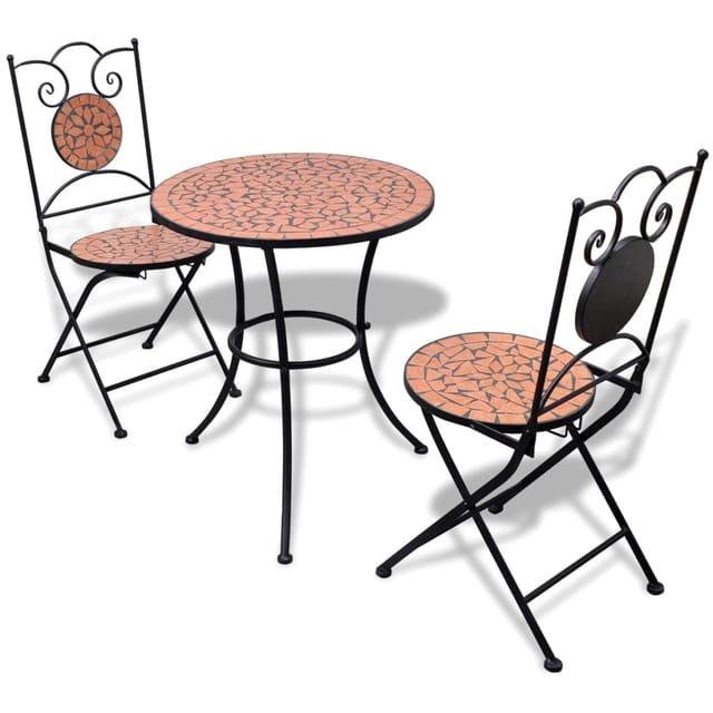 vidaXL 3-tlg Bistro-Set Keramik Terrakotta