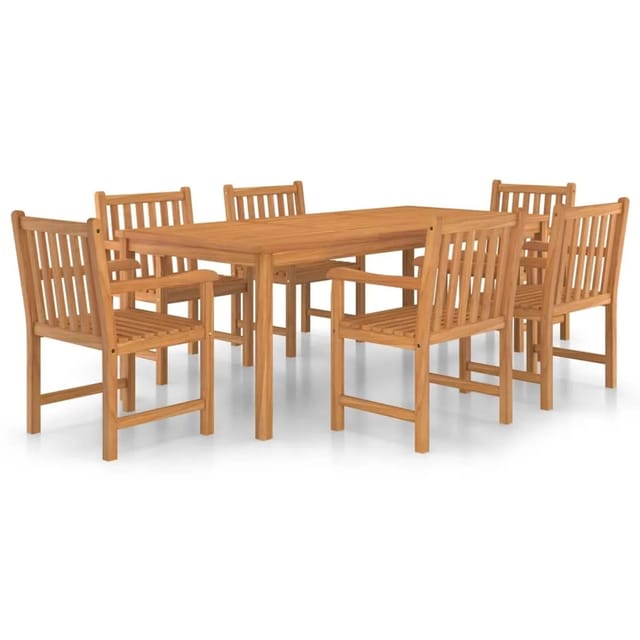 vidaXL 7-tlg Garten-Essgruppe Massivholz Teak Modell 36