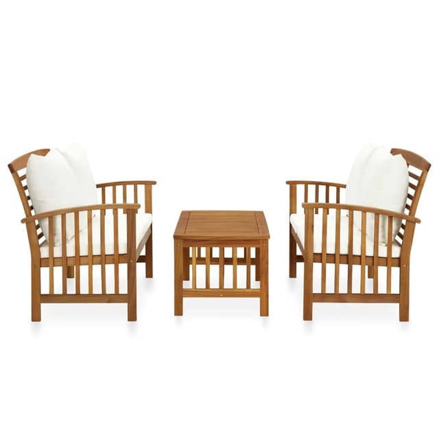 vidaXL 3-tlg Garten-Lounge-Set mit Auflagen Massivholz Akazie Modell 3