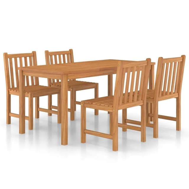 vidaXL 5-tlg Garten-Essgruppe Massivholz Teak Modell 37