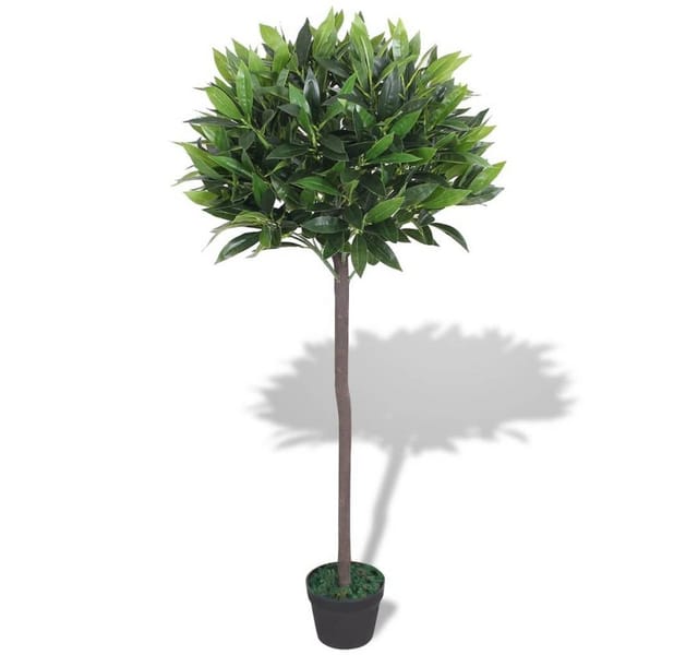 vidaXL Künstlicher Lorbeerbaum mit Topf 125 cm Grün