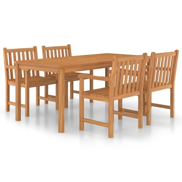 vidaXL 5-tlg Garten-Essgruppe Massivholz Teak Modell 26