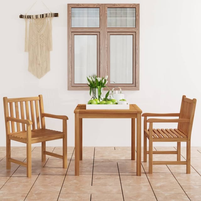 vidaXL 3-tlg Garten-Essgruppe Massivholz Teak Modell 2