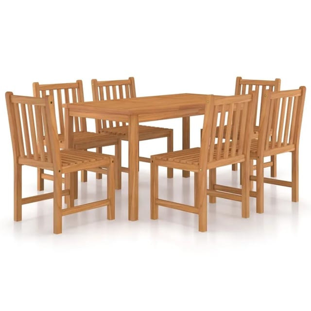 vidaXL 7-tlg Garten-Essgruppe Massivholz Teak Modell 45