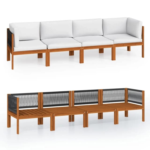 vidaXL 4-Sitzer-Gartensofa mit Kissen Massivholz Akazie Modell 1