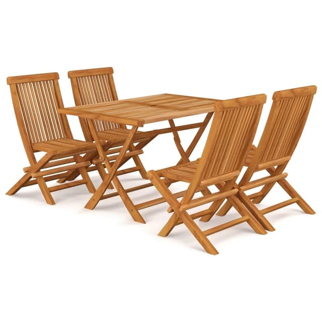 vidaXL 5-tlg Garten-Essgruppe Massivholz Teak Modell 23