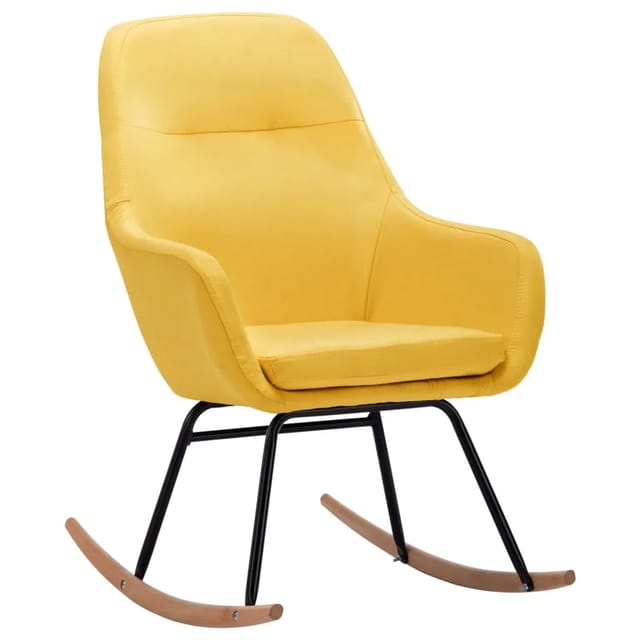 vidaXL Schaukelstuhl Senfgelb Stoff Modell 2