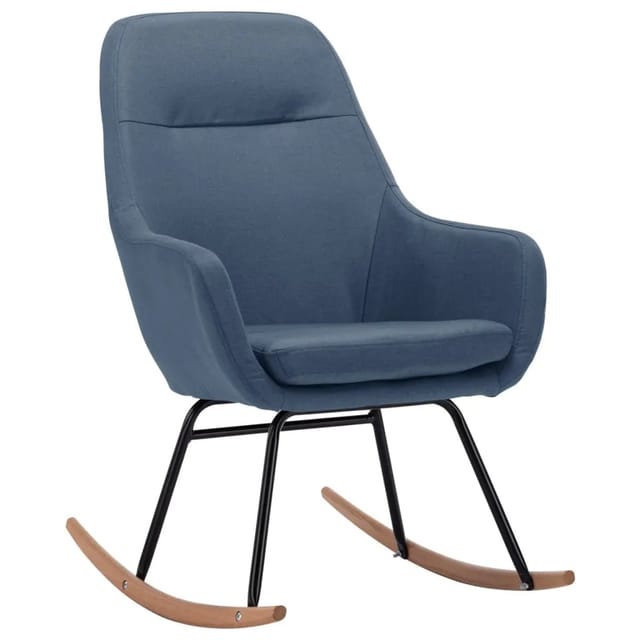 vidaXL Schaukelstuhl Blau Stoff Modell 2