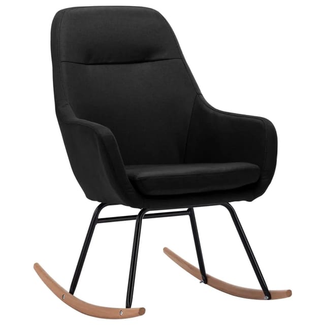 vidaXL Schaukelstuhl Schwarz Stoff Modell 2