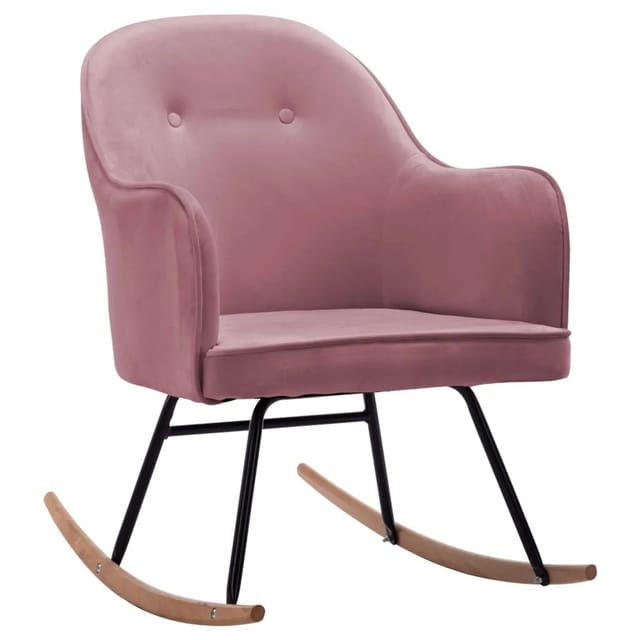 vidaXL Schaukelstuhl Rosa Samt Modell 1