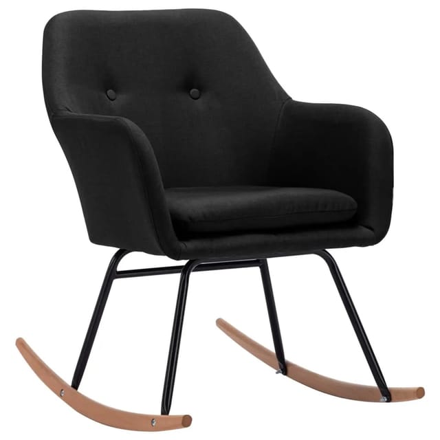 vidaXL Schaukelstuhl Schwarz Stoff Modell 1