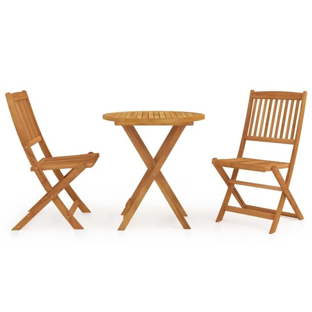 vidaXL 3-tlg Garten-Essgruppe Klappbar Massivholz Akazie Modell 102