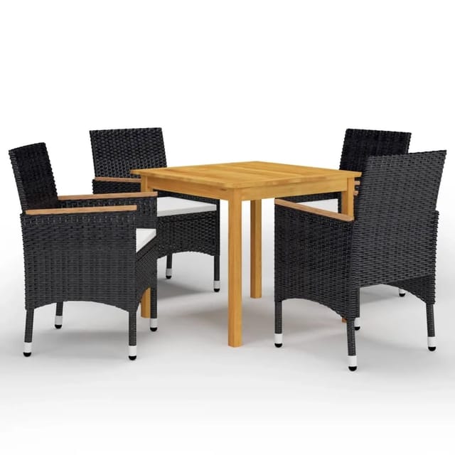 vidaXL 5-tlg Garten-Essgruppe Schwarz Modell 8
