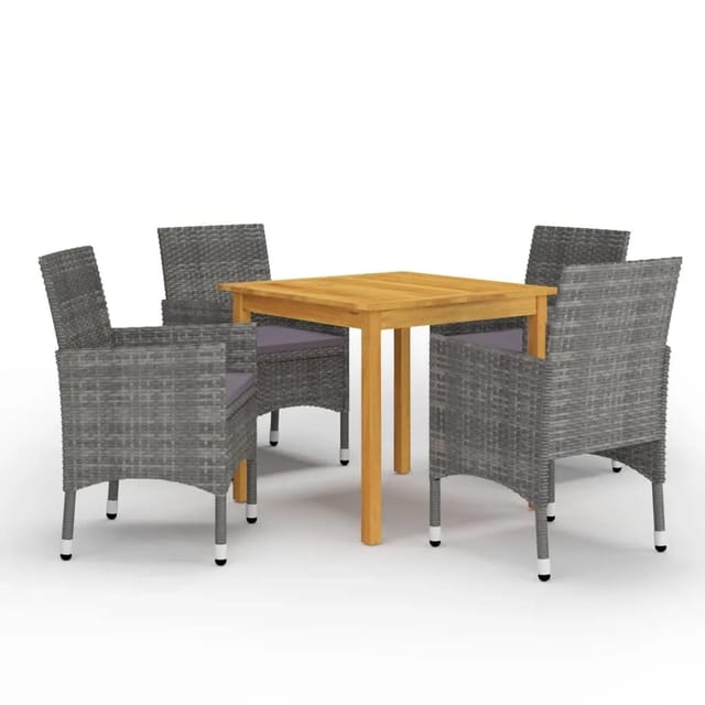 vidaXL 5-tlg Garten-Essgruppe Grau Modell 1