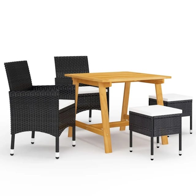 vidaXL 5-tlg Garten-Essgruppe Schwarz Modell 141
