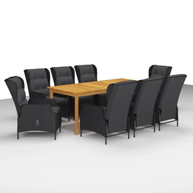 vidaXL 9-tlg Garten-Essgruppe Dunkelgrau Modell 1