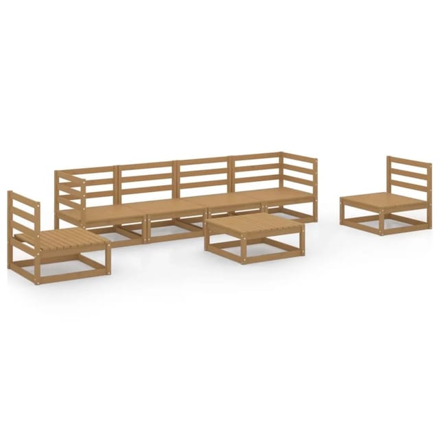 vidaXL 7-tlg Garten-Lounge-Set Honigbraun Massivholz Kiefer Modell 6