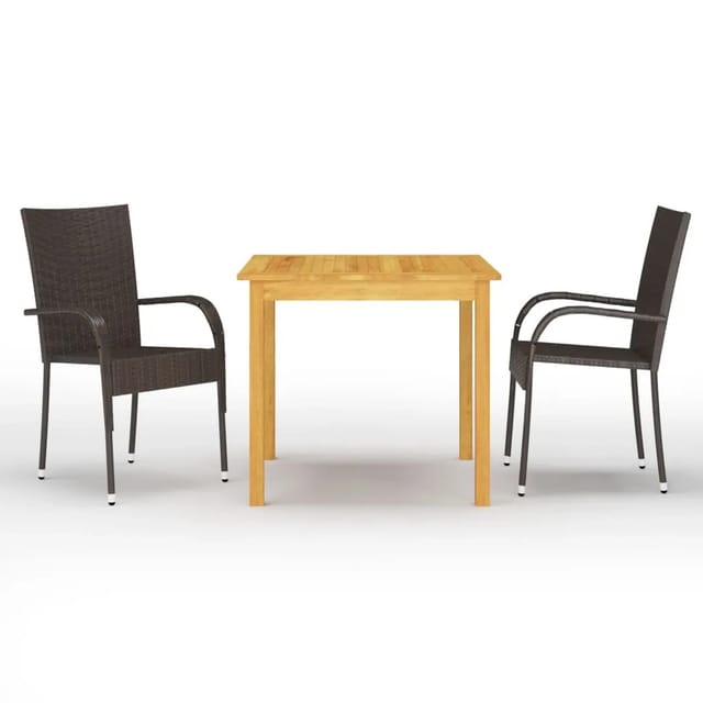 vidaXL 3-tlg Garten-Essgruppe Braun Modell 2
