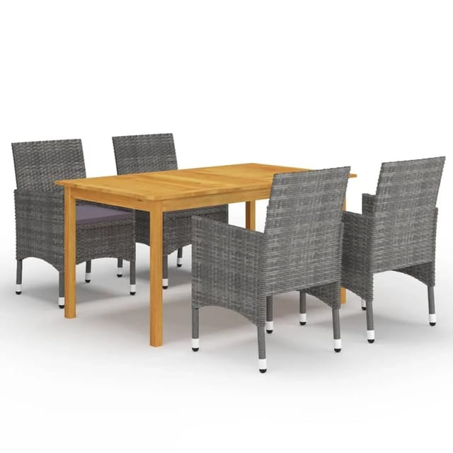 vidaXL 5-tlg Garten-Essgruppe Grau Modell 8