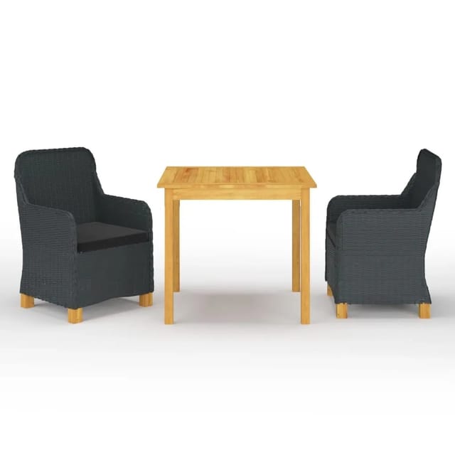 vidaXL 3-tlg Garten-Essgruppe Dunkelgrau Modell 2