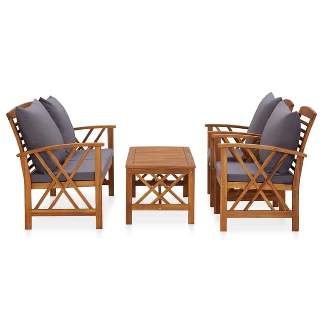 vidaXL 4-tlg Garten-Lounge-Set mit Auflagen Massivholz Akazie Modell 10