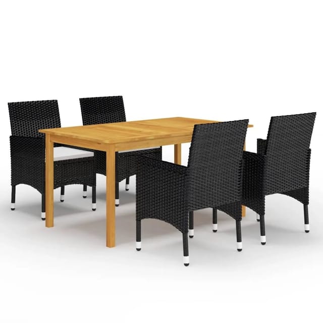 vidaXL 5-tlg Garten-Essgruppe Schwarz Modell 19