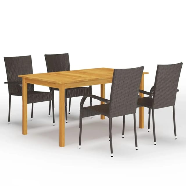 vidaXL 5-tlg Garten-Essgruppe Braun Modell 9