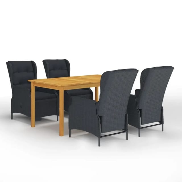 vidaXL 5-tlg Garten-Essgruppe Dunkelgrau Modell 5