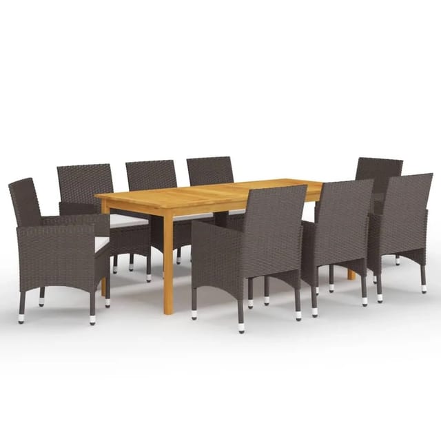vidaXL 9-tlg Garten-Essgruppe Braun Modell 1