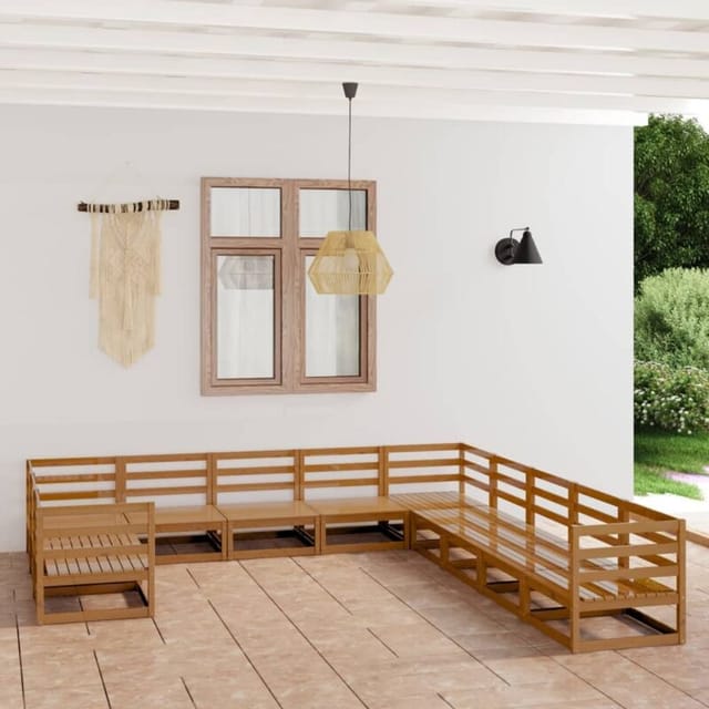 vidaXL 11-tlg Garten-Lounge-Set Massivholz Kiefer Modell 39