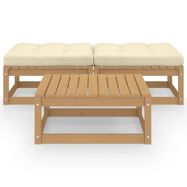 vidaXL 3-tlg Garten-Lounge-Set mit Kissen Massivholz Kiefer Modell 3